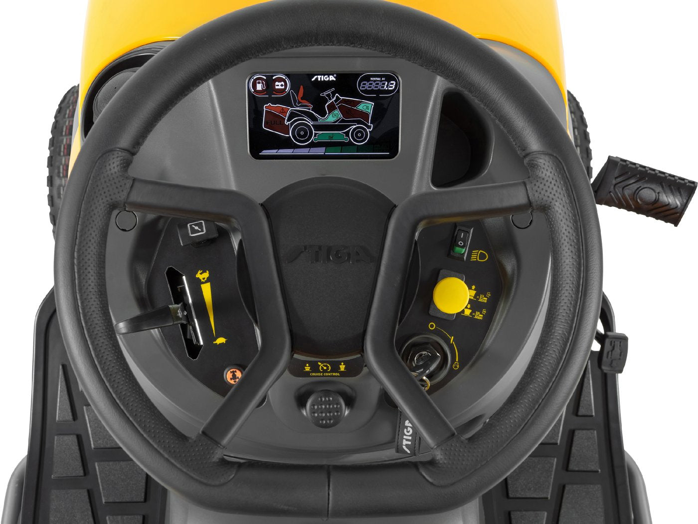 Stiga Allrad-Rasentraktor Estate 9102 WX mit Mulchstopfen, Anhängerkupplung und Ladegerät