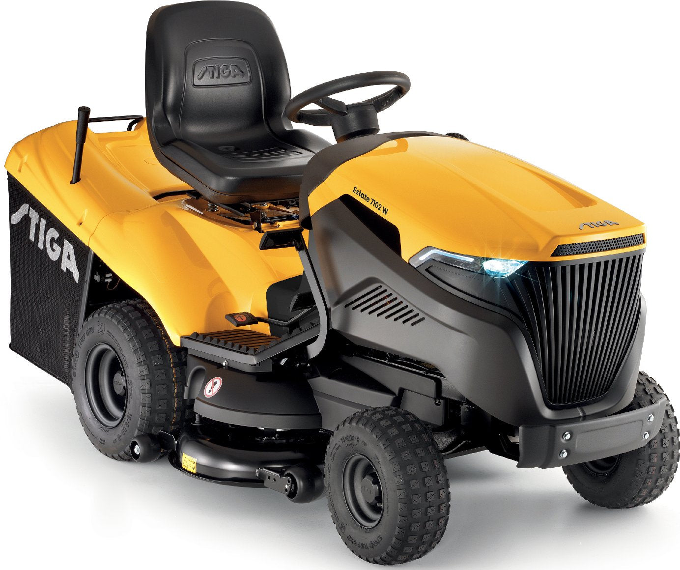 Stiga Rasentraktor Estate 7102 W mit Mulchstopfen, Anhängerkupplung und Ladegerät