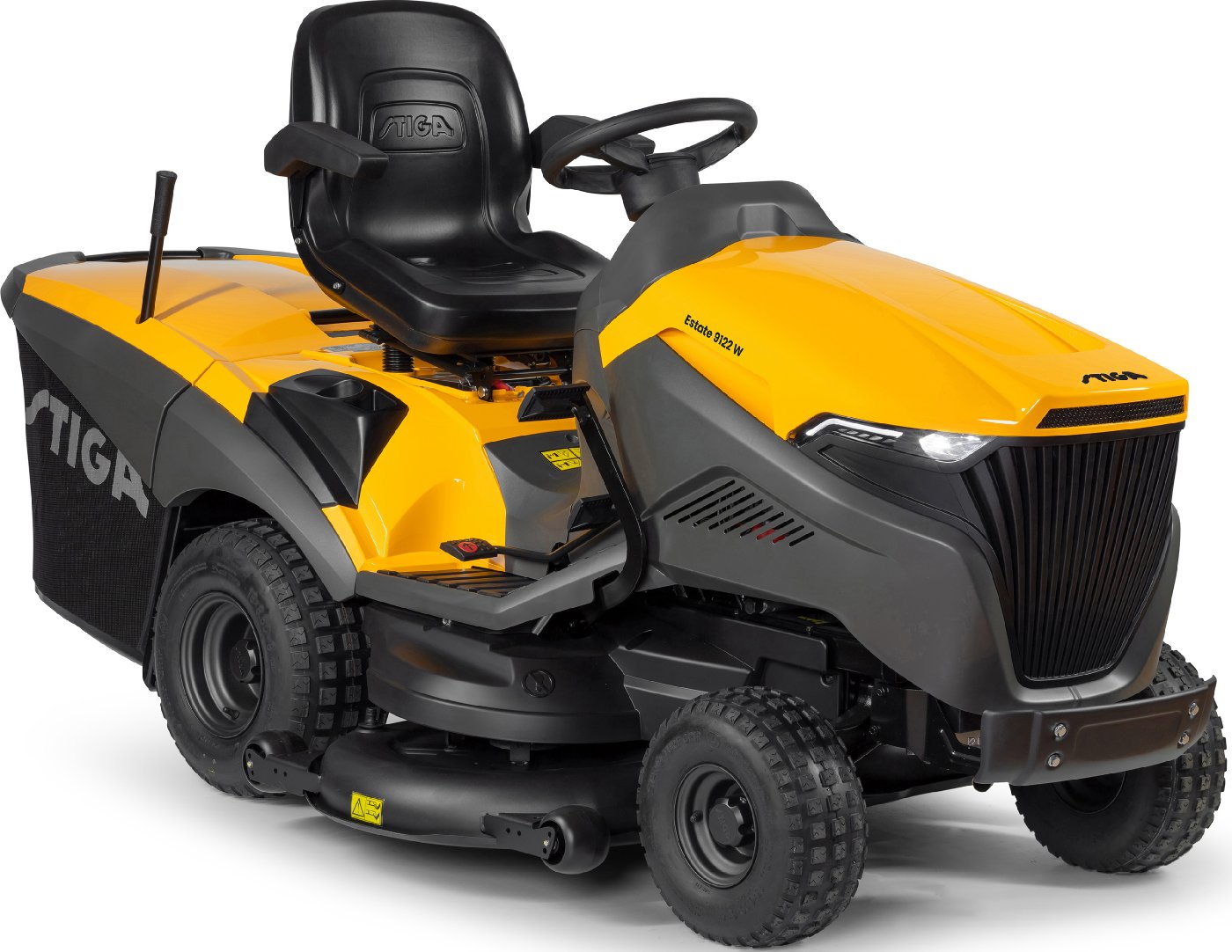 Stiga Rasentraktor Estate 9122 W mit Mulchstopfen, Anhängerkupplung und Ladegerät